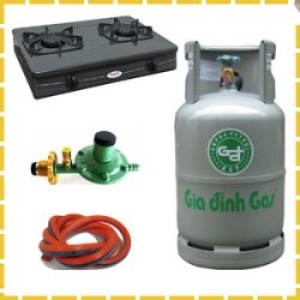 Trọn Bộ Bình Gas Bếp Gas Đôi Rinnai Van Dây Tự Động