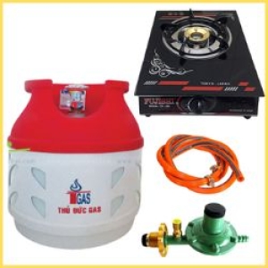 Trọn Bộ Bình Bếp Gas Đơn Mặt Kính 6kg