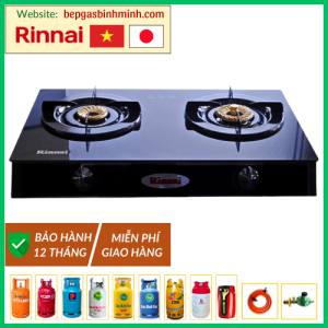 Bếp Gas Đôi Rinnai RV-6 Double Glass (B) Việt - Nhật Chính Hãng