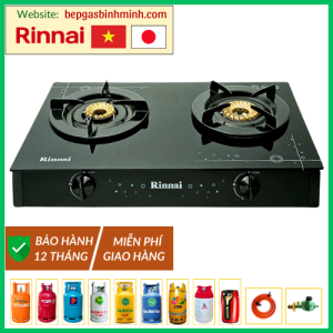 Bếp Gas Đôi Rinnai RV-7 Double Glass (A) Việt - Nhật Chính Hãng