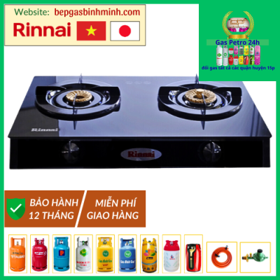 Bếp Gas Đôi Rinnai RV-6 Double Glass (B) Việt - Nhật Chính Hãng