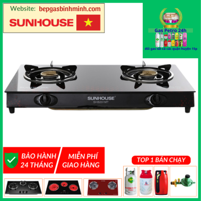 Bếp Gas Đôi Mặt Kính SUNHOUSE SHB 201MT