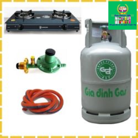 Trọn Bộ Bình Gas Bếp Gas Đôi Sakura Mặt Kính