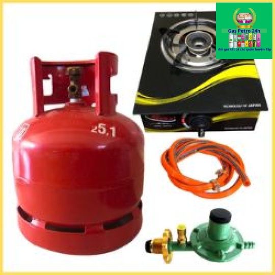 Trọn Bộ Bình Bếp Gas Đơn Mặt Kính 