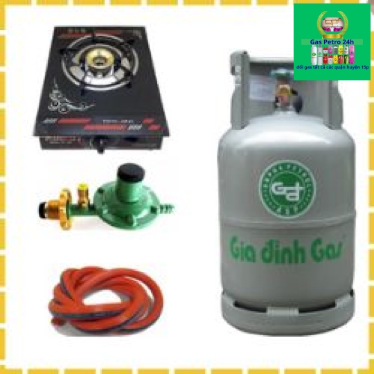 Trọn Bộ Bình Bếp Gas Đơn Mặt Kính Van Dây