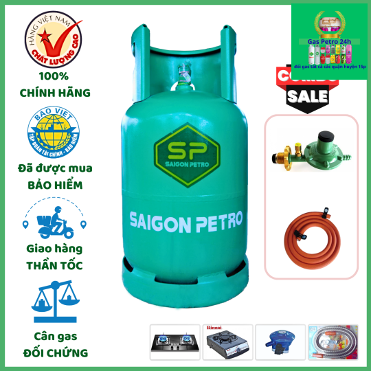 Gas Saigon Petro  Xanh ngọc 12kg  Các Quận Huyện 15 Phút