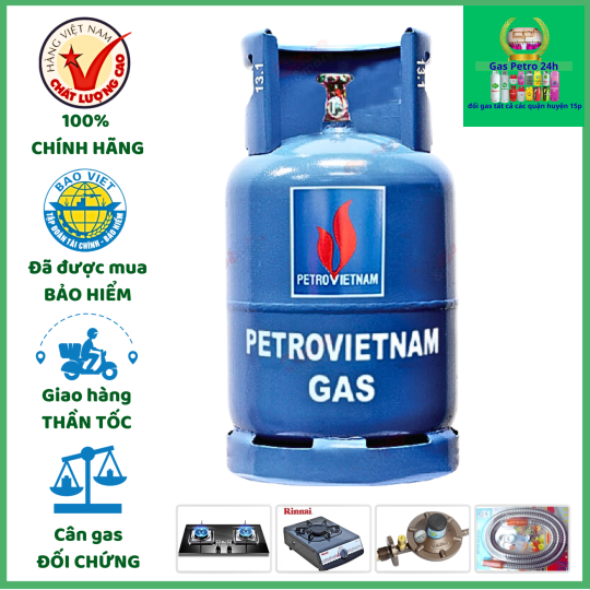 Gas Petro VietNam Màu Xám 12kg Đổi Gas Tất Cả Các Quận Huyện 15P 