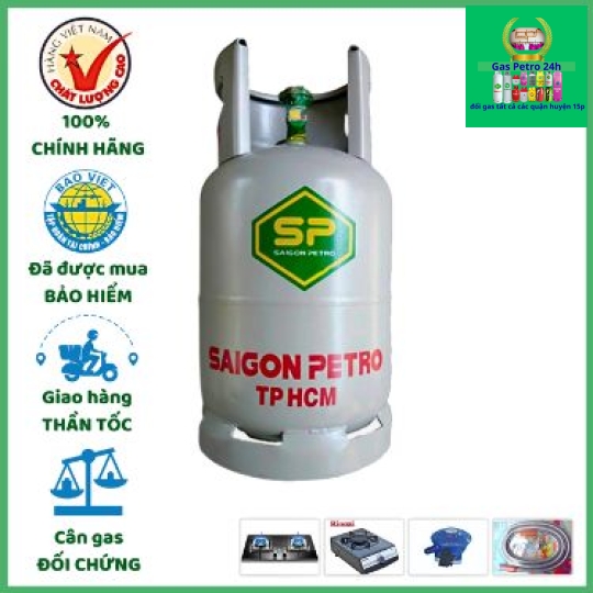 Bình Gas Saigon Petro Xám 12kg  Đổi Gas Tất Cả Các Quận Huyện 15P