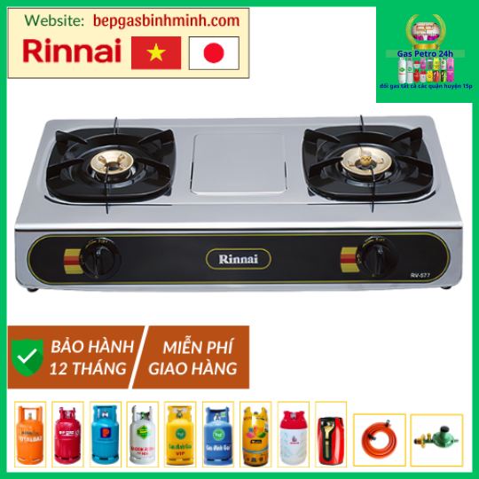 Bếp Gas Đôi Rinnai RV-577(BK) Việt - Nhật Chính Hãng