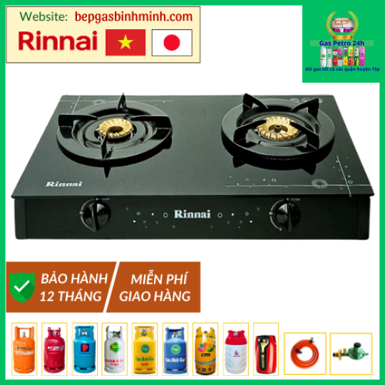 Bếp Gas Đôi Rinnai RV-7 Double Glass (A) Việt - Nhật Chính Hãng