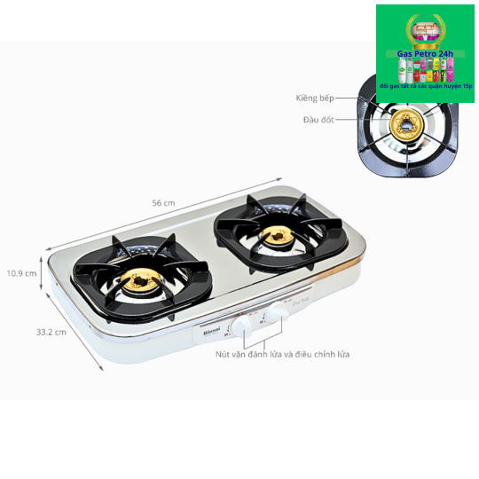 Bếp Gas Rinnai RTS-2KD Nhập Khẩu Nhật Bản