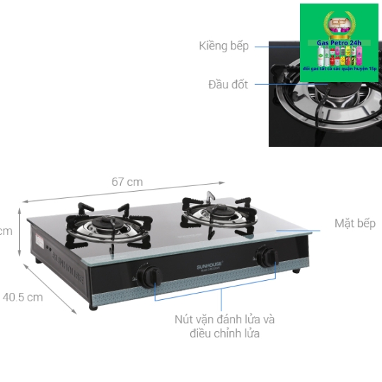 Bếp Gas Đôi SUNHOUSE SHB3326MT Chính Hãng