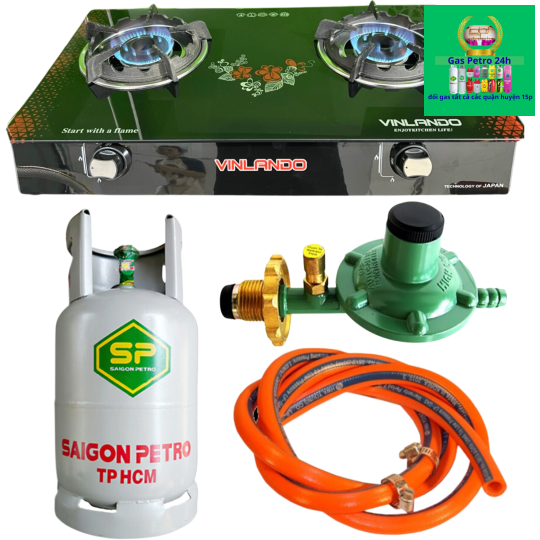 Bếp Gas Đôi VINLADO BM Tặng Bộ Bình Van Dây